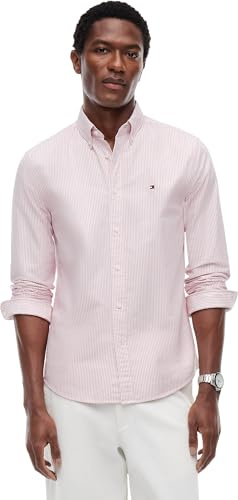 Tommy Hilfiger Camisa Hombre Stripe Regular Fit de Manga Larga