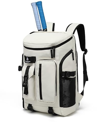 JYColofex color design tennis mountain climbing travel backpack, independent shoe compartment for sports and fitness, waterproof 15.6-inch computer bag large (A-) (Almond White)