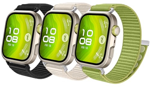 Neitra [3 st nylonarmband kompatibla med Watch Fit 4PRO/Fit 4/Fit 3, elastiska Solo Loop-remmar för kvinnor och män, mjuka flätade remmar, andningsbara, justerbara ersättningsremmar