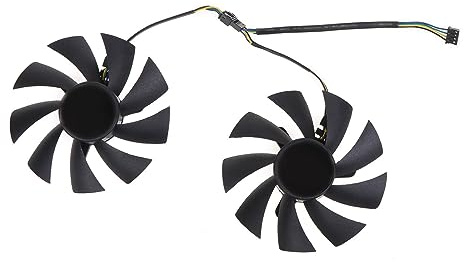 AMISENK Lot de 2 ventilateurs de refroidissement pour carte graphique GA92A2H 4 broches 87 mm pour 2070 SUPER 8 Go ZT-T20710E-10M VGA refroidisseur Vga