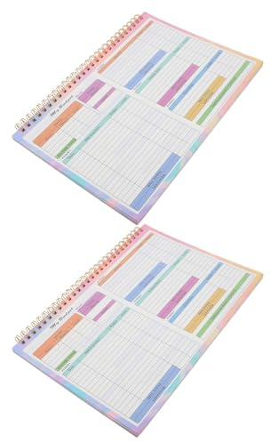 OSALADI Lot de 2 Livres de Comptes B5 pour Gestion Budgétaire Carnet de Budget Familial et Professionnel Calendrier Mensuel Organiseur de Caisse Portable pour Suivi des Dépenses
