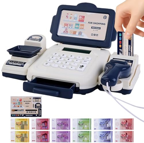Caisse enregistreuse pour - Scanner interactif éducatif - Kit de Jeu - Caisse enregistreuse avec Calculatrice - pour et Filles