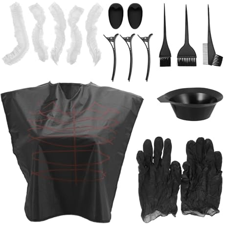 LOORGVEL Kit Tinte Cabello 9 Piezas para Coloración Peine y Cepillo para Teñir el Cabello Cuenco para Teñido Profesional y Uso Doméstico Herramientas para Peluquería Color Color Aleatorio
