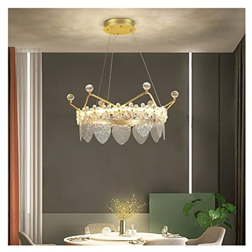 Sovrumskrona Crown Crystal Light Lyx Modern Barnrumslampa Princess Led Girl Room Lamp Pendellampa för barn (Färg: B-Gold60CM, Storlek: Neutrallight)