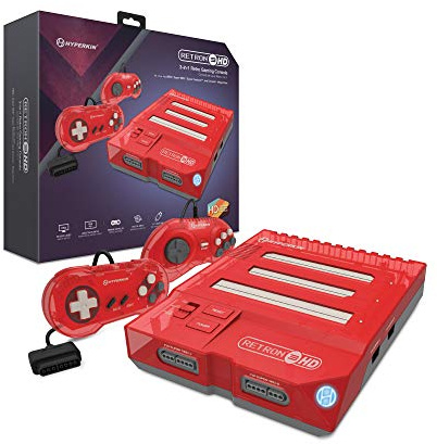 Hyperkin RetroN 3 HD 3-in-1 Retro-Gaming-Konsole für NES, Super Famicom und Genesis/Mega Drive (Jasper Red) - Super NES