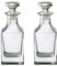 Dornberger Mini Square Decanter Set - 2 x 150 ml - Glass with Stopper - Stephanie Range - Classy Modern Wine Decanter