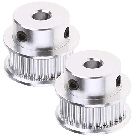 Saipor 2 Stück GT2 Zahnriemenscheibe Aluminium Zahnriemenrad Kit GT2 Riemenscheibe Synchronrad GT2 Timing Pulley für 3D Drucker GT2 Zahnriemen 6mm Breite Gürtel (30 Zähne 5mm Bohrung)