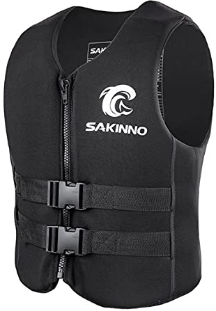 huraty Swim Vest for Kids 5+ Years Old, Sports Swimming Training Jacket Waistcoat Zipper Closure, Unisex Child Outdoor Water Sports Vests, Black, XS