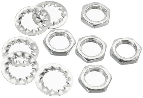 sourcing map Écrous Filetés de Blocage avec Rondelles M10 Vis Filetage Hexagonal Fixations pour Luminaire Plafonnier éclairage Réparation Assemblage Bricoleur Matériels Coffret de 120