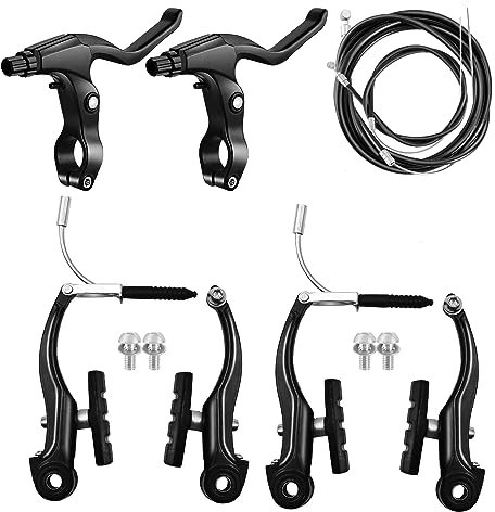 Fahrradbremsen-Set, Bremsen-Set für die meisten Fahrräder, Mountainbikes, universelle MTB-Hybridbremse vorne und hinten, Bremssattel-Kabel-Hebel-Set – Schwarz