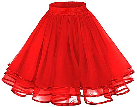 Jupe en tulle à volants pour femme - Mini jupe de danse - Jupe tutu extensible - Jupe de ballet pour adulte - Jupe en tulle pour fête, ballet, danse, carnaval, costume de carnaval