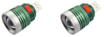 Mealoodiousmusea 2 Set Torcia Elettrica USB Rotativa Zoomable Regolabile Torcia Cordless Lavoro Lampada Illuminazione Lanterna In Lega di Alluminio Luminoso Luce di Riempimento Viola, Luce