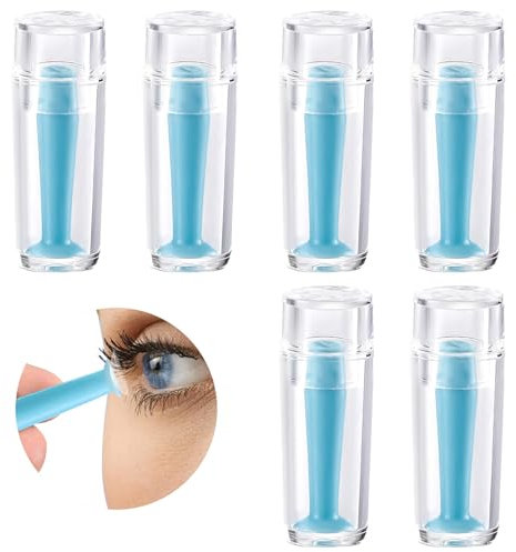 Cinsersr 6 Stück Kontaktlinsen Einsetzhilfe,Kontaktlinsen Sauger,Kontaktlinsen Entferner,Kontaktlinsensauger,Kontaktlinsen Sauger Harte Linsen,für Weiche und Harte Linsen (Blau)