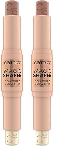 Catrice Magic Shaper Contour & Glow Stick, matita contorno contorno n. 020, multicolore, definitivo, risultato immediato, naturale, vegano, senza profumo, senza alcool, senza parabeni, confezione da 2