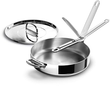 Joseph Joseph Space Steel 28 cm (11) Stainless-Steel Saute pan with Folding Handle and lid