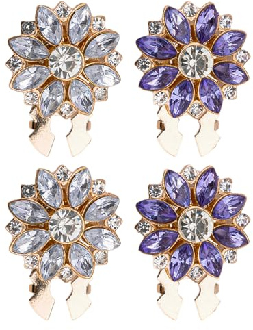 4pièces Couvercle de Boutons en Strass,Boutons Manchette Chemise Amovibles,Ensemble Bouton Diamants,Bouton de Manchette Métalliques Tendance,pour Ensembles de Robes Chemises pour Femmes