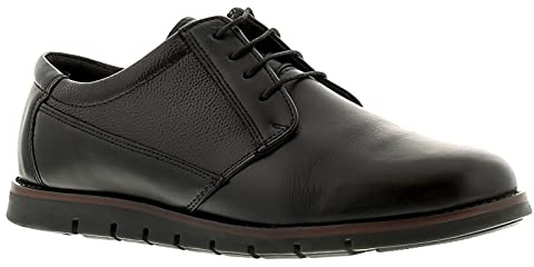 Zapatos formales de cuero suave con cordones para hombre, talla 6-12, color negro, Black, 40 EU