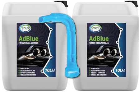 JOVS AdBlue 2 X 10 Litre with Spout – Diesel Exhaust Fluid Additive for SCR-Equipped Vehicles - Crystal Clean Diesel Treatment Fluid, ISO 22241 Compliant, Injected into Engine Exhaust Gases – DEF