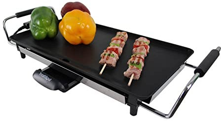 Bastilipo - Vulcano Fast Table Chef VFT-2000 Griglia antiaderente, 2000W - 26 x 46 cm, raccogli grasso