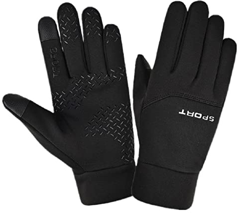SOLO ACTFIT Gants d'hiver, Gants de Cyclisme Imperméable Antidérapants Gants à Écran Tactile Gants de Course à Pied Coupe-Vent pour Vélo Moto Ski Course Conduite Homme et Femme (L)