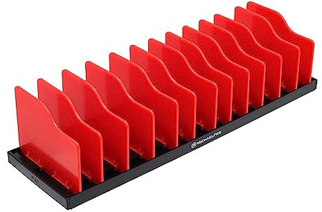 MichaelPro Adjustable Pliers Organizer, 12-Slot Holder with Adjustable Dividers, Rack for Customizable Plier Set Storage, Fuel and Solvent Resistant