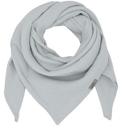 hutch&putch Musselin-Halstuch Kleinkinder 65cmx65cm - Dreieckstuch Kinder aus Bio Baumwolle - Schal für Kleinkinder - weiches Musselin Halstuch Kinder für Junge & Mädchen (Light Gray)
