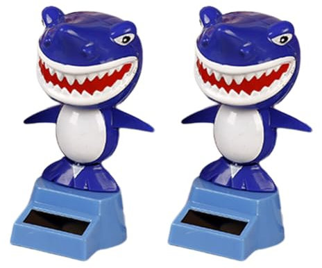 Uposao Shaking Head Shark Auto Armaturenbrett Dekoration Solar Wackelkopf Puppe Schwingenden Kopfschütteln Spielzeug Niedlich Tanzende Figur Desktop Ornament Für Die Fensterbank,Auto,Büro,Schreibtisch