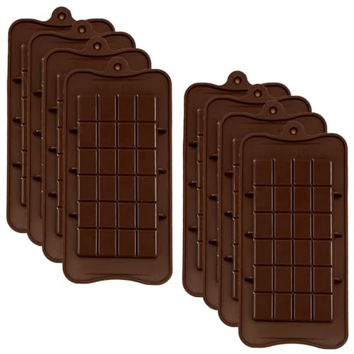 8 Stück Silikonform Schokolade, Pralinenform Silikon, Silikonform Schokolade, Schokoladenform Pralinen, Quadratisch Backform Pralinenform, für Schokolade, Süßigkeiten
