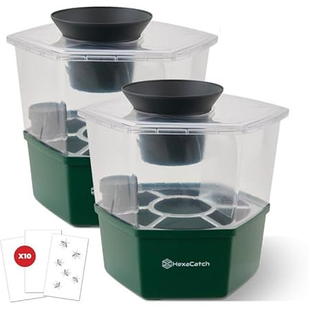 FAVEX Master Trap - Lot de 2 Pièges à Moustique Anti Pontes Hexacatch - Produit Anti Moustique Tigre - Limite la Reproduction des Moustiques - Sans Électricité