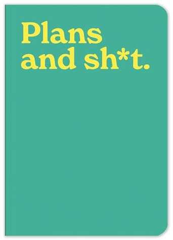 Mint Publishing Funny Rude A5 Notebook for Men or Women - Plans & Shit Joke - 160 Lined Pages - Adult Humour - Swear Word Gift Stationery for Friend or Family Member - Vibrant Writing Journal
