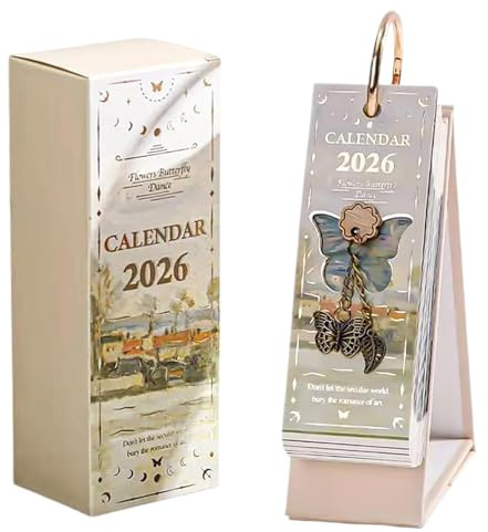 Calendario de escritorio pequeño 2026, calendario diario estético 2026 para mujeres, marcadores de pintura al óleo vintage, calendarios de día con refranes, regalo de arte para profesores, mamá