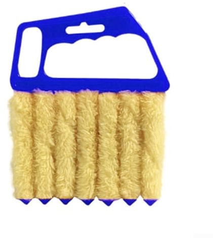 Microfiber Venetian Blind Dusting Brush with Detachable Plastic Handle, for Cleaning Window Shutters and Hard to Clean Surfaces (Blue)