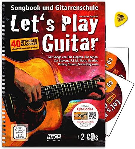 Hage Let's Play Guitar Band 1 mit 2 CDs, DVD und Dunlop Plek – Songbuch und Gitarrenschule: Gitarre spielen lernen mit 40 Gitarrenklassikern – Verlag Hage – EH3757 9783866261587