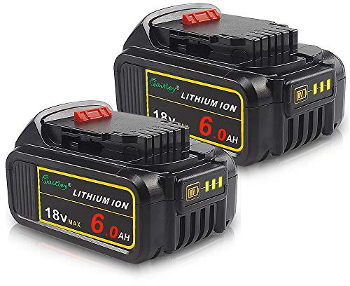 QUPER 2PACK DCB184 18V 6.0Ah XR Lithium Battery Compatible with Dewal_t Tools, Replacement for DCB182 DCB200 DCB180 DCB181 DCB201, with XJ Connector for Dewal_t Battery