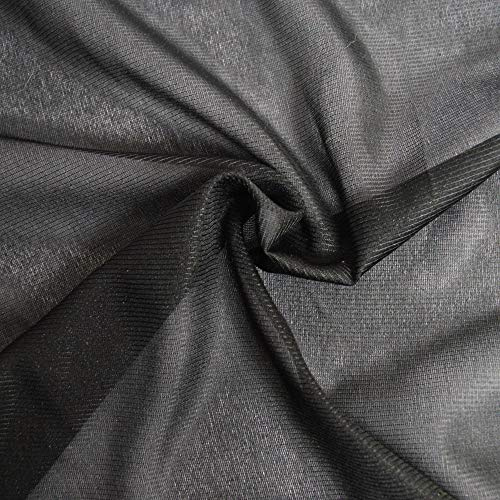 Entoilage thermocollant tissé fin, souple, sans effet carton - Thermocollant couture fusible vendu par coupon de 2 mètres - Largeur 90cm - Tutoriel vidéo détaillé et astuces en description (NOIR)