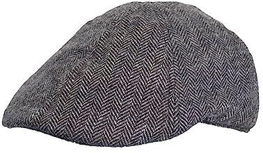 WALKER AND HAWKES – Barney – unisex ballongmössa i 6 delar – platt keps i lantlig stil, GRÅ, M