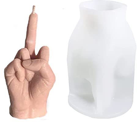 Moule en silicone Bougie Doigt de main 3D avec mèche de bougie, ensemble de fabrication de bougies faites à la main, moules à bougies, moules en résine de silicone, pour ornements artisanaux