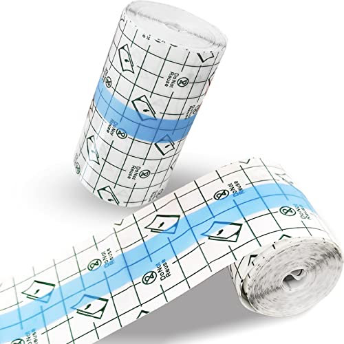 2 Stück Wasserdicht Transparent Bandage, Wasserdichtes Pflaster Transparentes Pflaster Rolle, elastisch Klebebandage, Fixierer Pflaster Stretch, Haut Heilung Schutzbandagen für Antiallergisch Sport