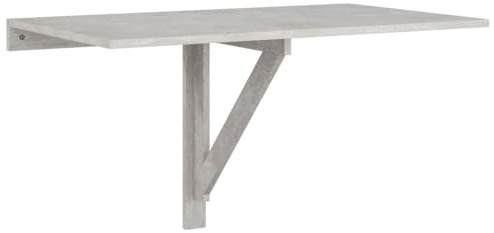 vidaXL Wand Klapptisch Schreibtisch Wandtisch Esstisch Küchentisch PC Tisch Computertisch Stehtisch Holztisch Betongrau 100x60x56cm Holzwerkstoff