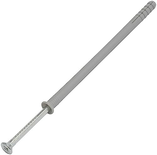 AERZETIX - C67172 - Lot de 25 Chevilles à Clou Ø10x180mm à collerette biseautée en polyéthylène + 25 Clou-vis Ø6.9x190 mm à tête fraisée PZ3 en Acier - à Frapper - ossature métallique béton Brique