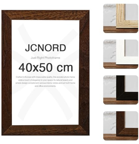 JCNORD MDF Walnut Wooden Picture Frame 16x20 inches (40x50 cm) with Shatterproof Acrylic Glass | Modern Photo Frame for Walls and Tables