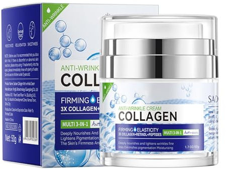 Kollagen Feuchtigkeitscreme Anti-Falten-Gesichtscreme für Damen und Herren, Anti-Aging-Feuchtigkeitscreme, Collagen Creme, Feuchtigkeits Hautstraffungs und Aufhellungscreme