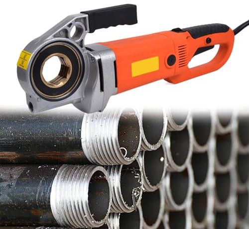 GESAIDES Filettatrice Elettrica per Tubi da 1/2-2, 6 Filiere da 1/2, 3/4, 1, 1-1/4, 1-1/2, 2 Pollici, Filettatrice Elettrica Portatile per Tubi da 2300 W
