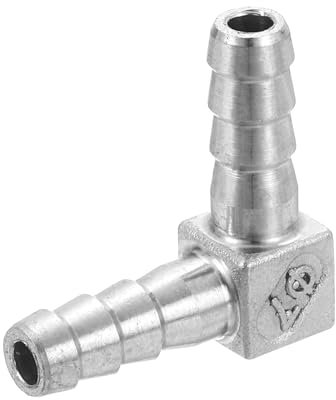 sourcing map Manguera de 7 mm, accesorio de tubería de 90 grados, acero inoxidable 304, adaptador de ángulo recto en L, accesorio de conexión de tubería para sistemas de vacío, conexiones