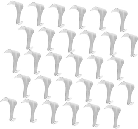 HOMSFOU White Picture Rail Hooks S Shaped Hooks 30 Pack