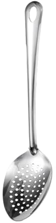 Arroopu Cuchara Perforada Acero Inoxidable - Cuchara con Agujeros para Escurrir 38 cm,Espumadera Antiadherente, Cuchara Y Accesorio De Cocina Para Hogar, Exteriores, Frituras, Buffet Y Repostería