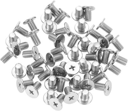 sourcing map M6-1 x 10 mm 50 viti a testa rotonda piatta in acciaio inossidabile 304 Phillips Drive Viti di fissaggio hardware per il collegamento di mobili