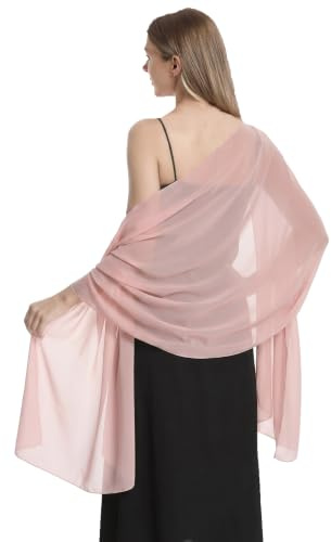 Chiffongsjal scarve wraps och sjalar mjuk pashmina för aftonklänningar vid formella tillfällen (champagne)