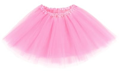 XINXIYAN Pink Tutu for Girls Womens Skirt 5 Layers Mardi Gras Outfit Halloween Costume Dress Party Favor (Pink)