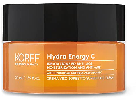Korff Hydra Energy C, Crema Viso con Hydroplus Complex, Formula Idratante con Acido Ialuronico per Pelle Normali e Miste, 50ml